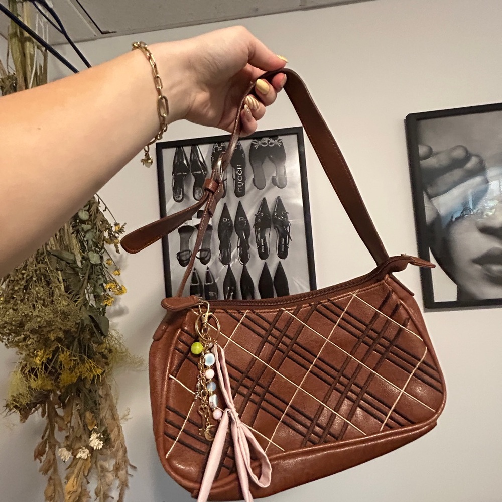 Quilted Brown Shoulder Bag